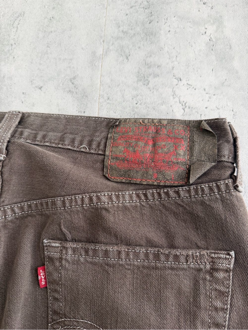 Vintage Levi’s 501 Brown Button Fly Baggy Jeans 33x30 - Picture 6 of 10